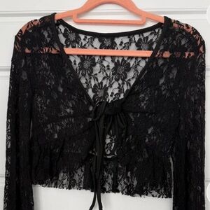 Elegant Black Lace Women Top